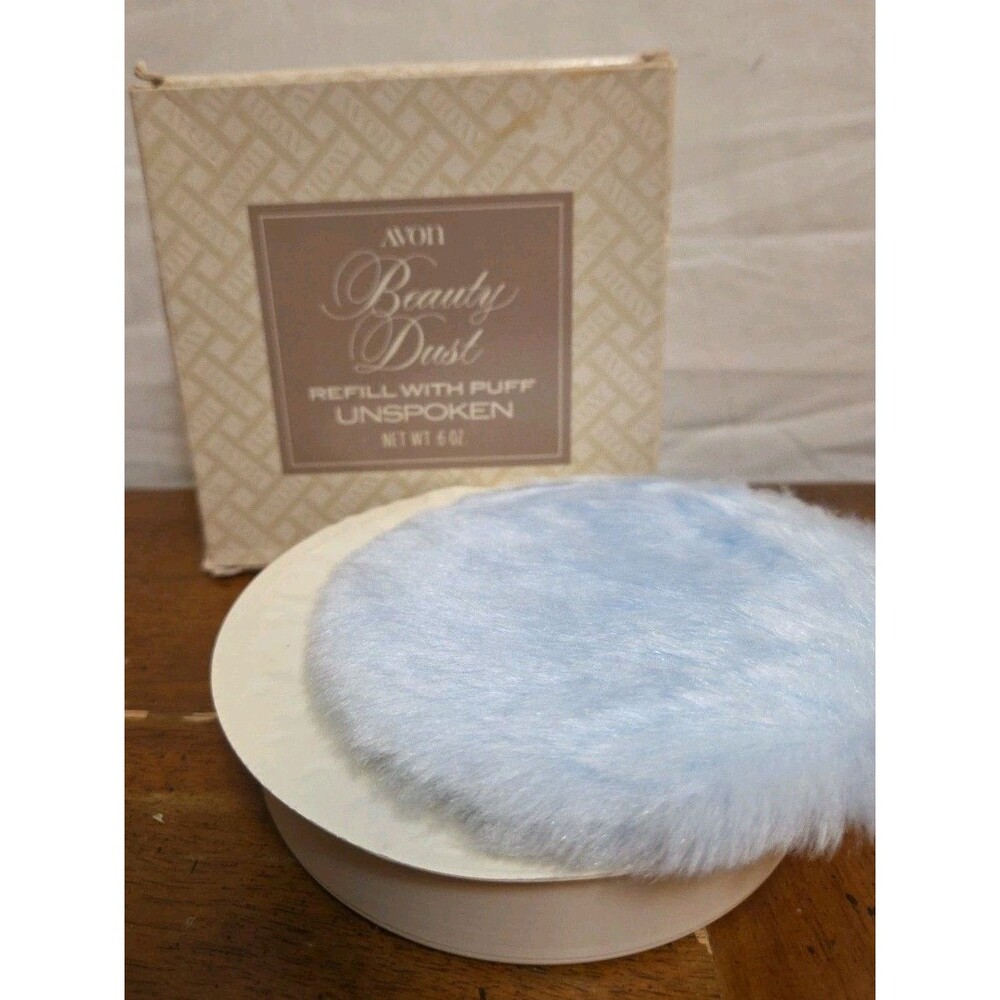 Avon Beauty Dust Powder Refill With Puff Unspoken New In Box Vintage
